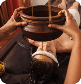 Abhyanga ayurvedic massage uses medicinal oils to improve circulation and reduce stress.